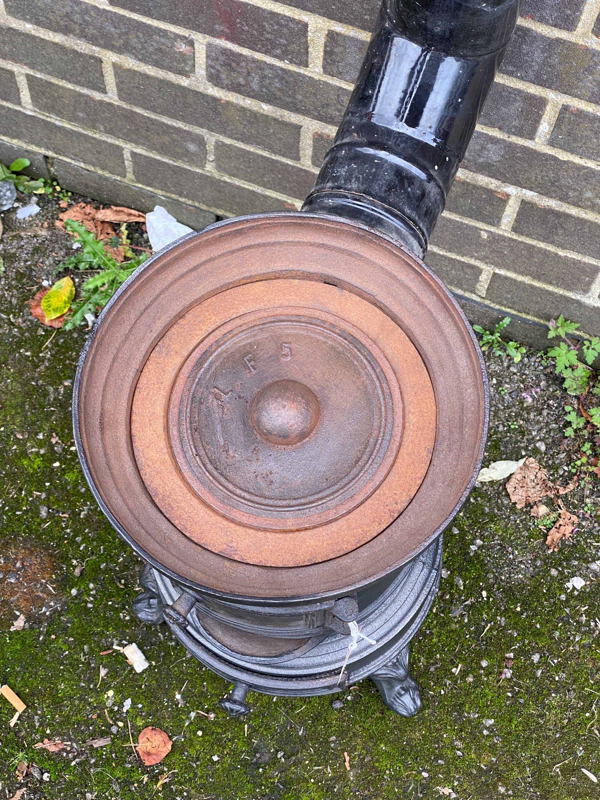 A William IV cast iron stove with flue